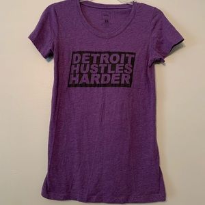 Detroit Hustles Harder Purple Tee